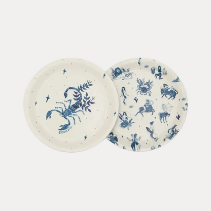 Zwei mit Sternzeichen illustrierte Untersetzer Skorpion 