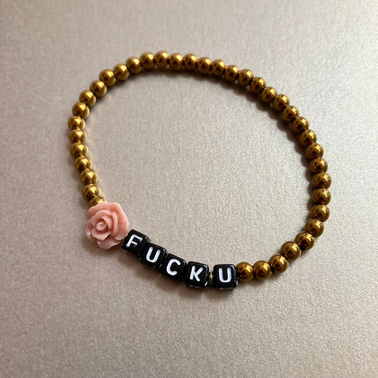 Statement armband fuck u schwarz
