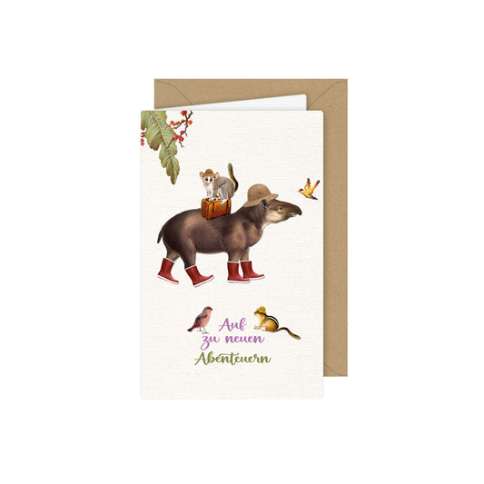 KLEINE GLÜCKSBOTEN Grußkarte Auf zu neuen Abenteuern | 85 x 134 mm