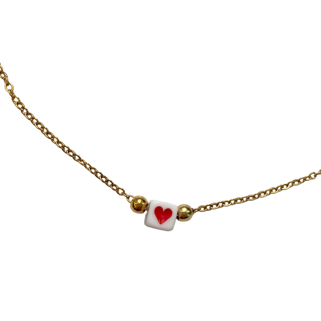 Sweet Cube - Goldene Halskette | Edelstahl | 50 cm