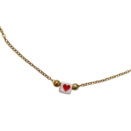 Sweet Cube - Goldene Halskette | Edelstahl | 50 cm