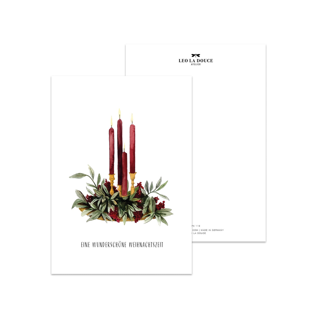LEO LA DOUCE Postkarte Adventsgesteck | A6