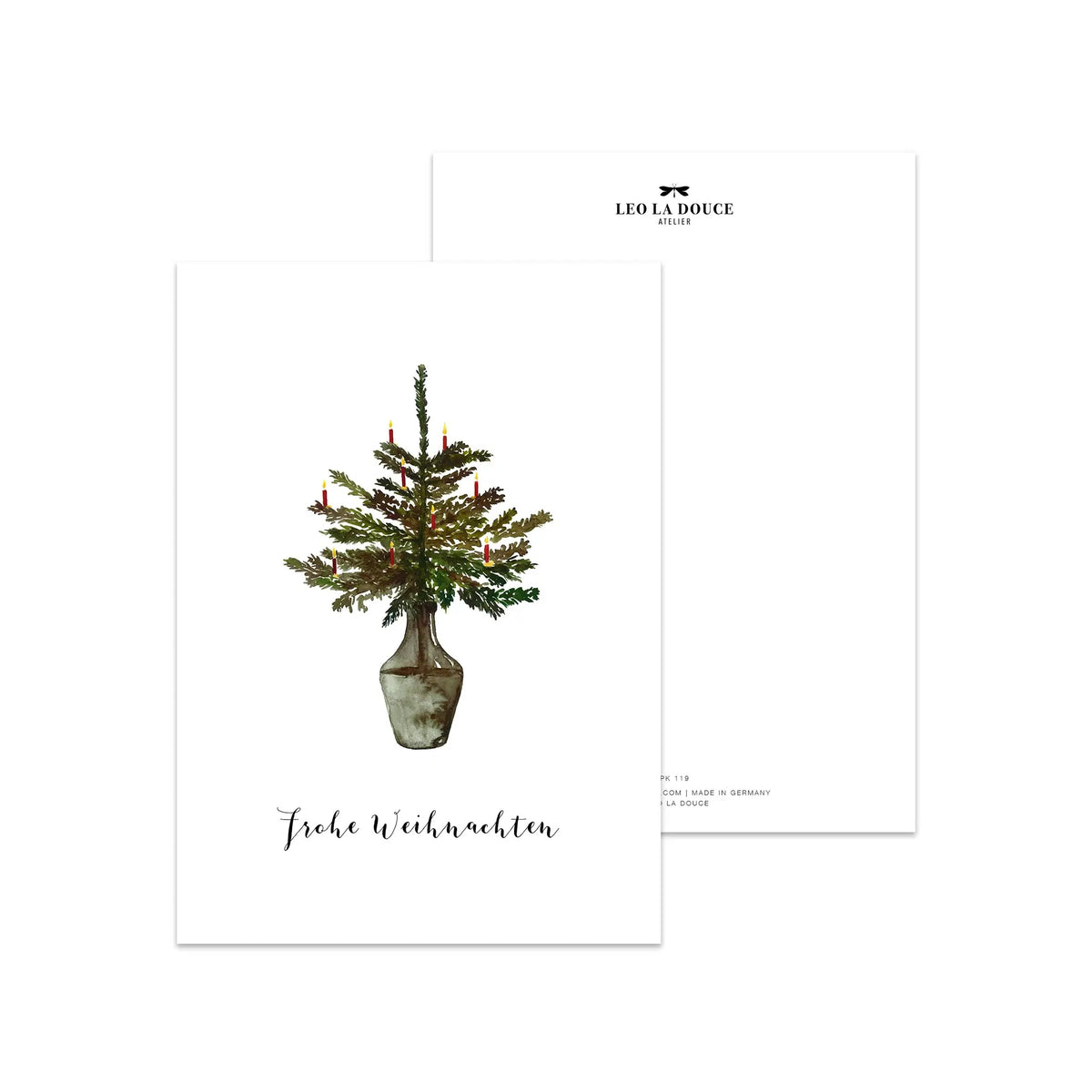 LEO LA DOUCE Postkarte Weihnachtsbaum in Vase | A6